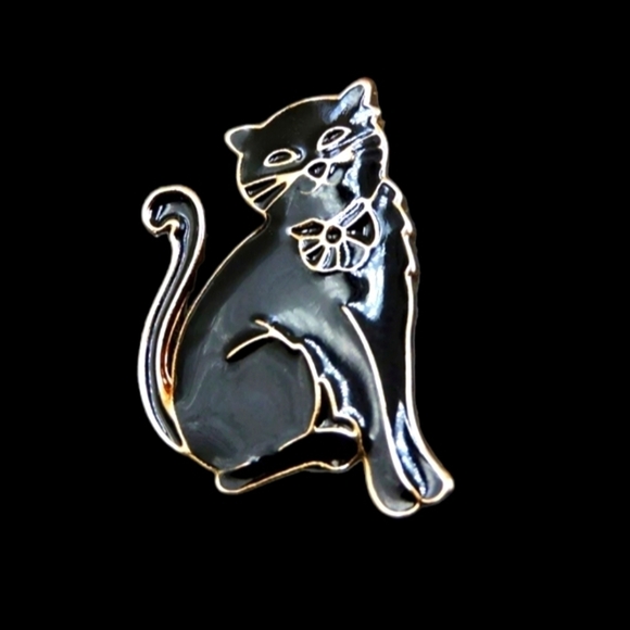 Betsey Johnson black cat small Brooch pin nwt - Picture 3 of 5